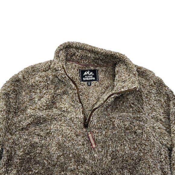Alpine Sherpa Men's Size Medium Putty 1/4 Zip Fleece Pullover - Picture 5 of 13